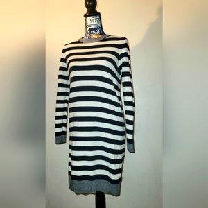 Joe fresh sweater dress- white and navy blue stripes- women's size medium